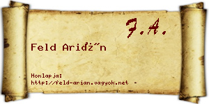 Feld Arián névjegykártya